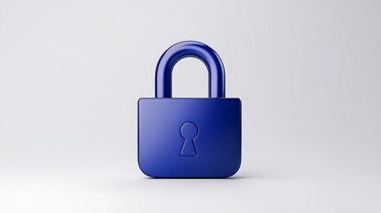 Fototapeta premium Sleek Blue Padlock: A 3D Rendered Security Icon AI Generated