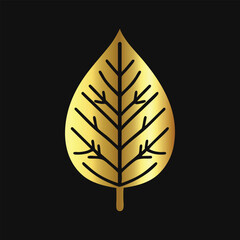 Premium Gold Leaf Logo Vector
