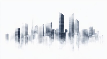Obraz premium Abstract cityscape, hazy modern skyline, urban view, background image, poster art