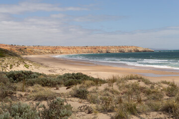 Wave patterns on the shoreline of Maslins nudist beach