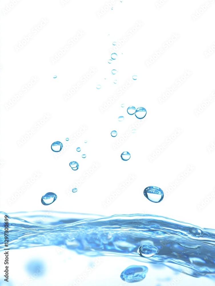 Poster bubbles rise above water surface in a clear and serene atmosphere. generative ai