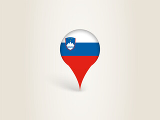 Pin Icon with Slovenia National Flag.