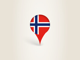 Naklejka premium Pin Icon with Norway National Flag.