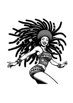 rasta woman dance dreadlocks