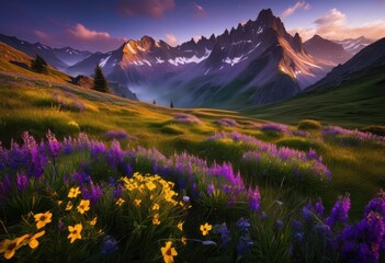 Obraz premium stunning dawn landscapes highlighting dramatic light shadows amidst beauty, sunrise, colors, clouds, nature, scenery, sky, horizon, reflection, creek