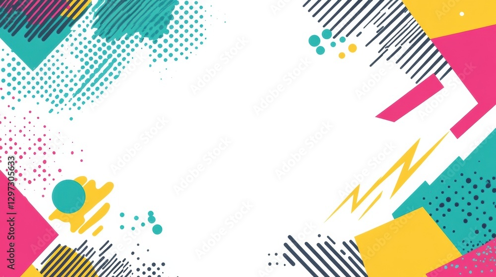 Leinwandbilder bright, colorful abstract background with geometric shapes and playful patterns for creative designs