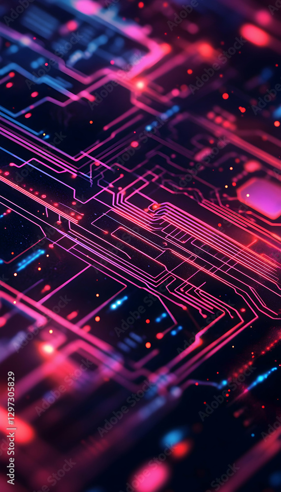 Poster computer technology image with a circuit board background, ideal for ai topics -