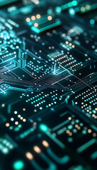 Computer technology image with a circuit board background, ideal for AI topics  -