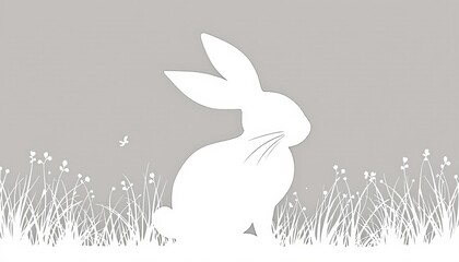 Obraz premium Easter Bunny. A sleek, minimal silhouette with smooth lines and a neutral palette