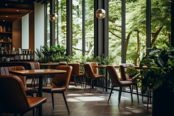 Fototapeta premium Interior of a modern empty cafe