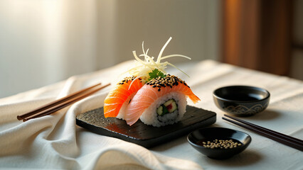 sushi with salmon