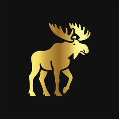 Premium Gold Moose Logo Vector
