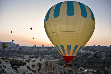 hot air balloons over cappadocia turkey