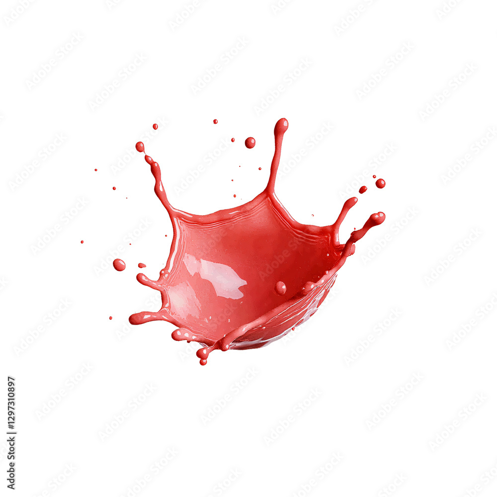 Poster red paint splash creating dynamic motion and vibrant color