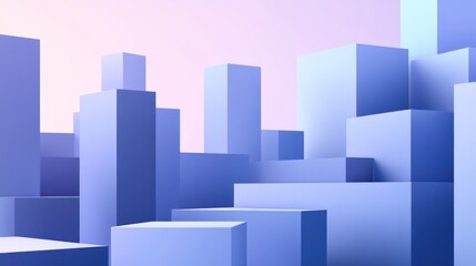 Fototapeta premium Abstract city of pastel blocks. Possible use Background design