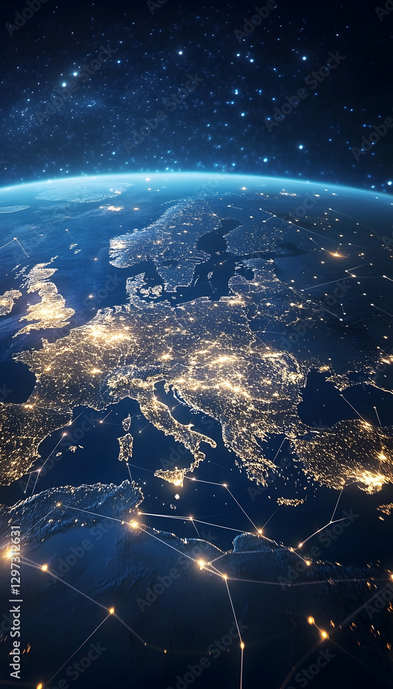 Poster european telecommunication and data transfer networks with global connectivity -