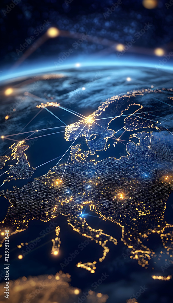 Poster european telecommunication and data transfer networks with global connectivity -