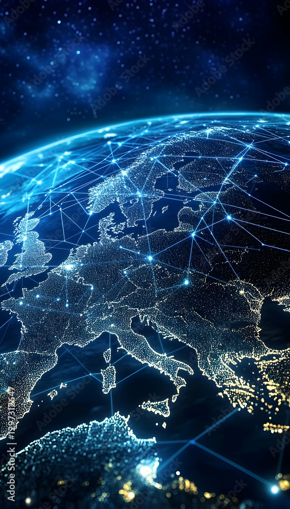 Poster european telecommunication and data transfer networks with global internet connectivity -