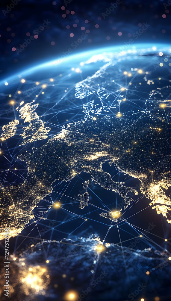 Poster european telecommunication and data transfer networks with global internet connectivity -