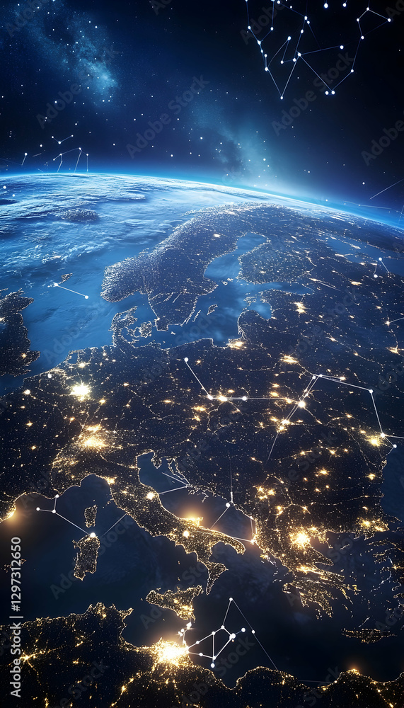 Poster european telecommunication and data transfer networks with global connectivity -