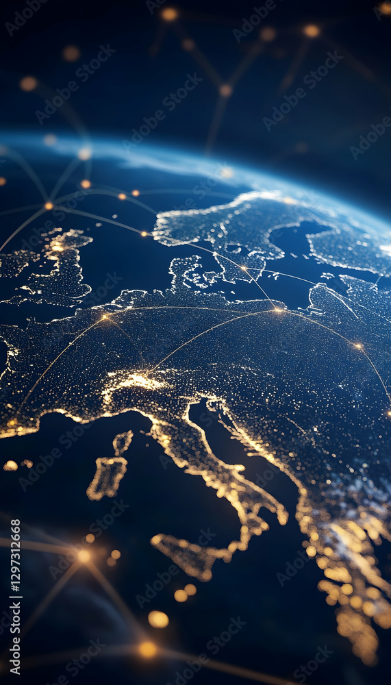 Poster european telecommunication and data transfer networks with global internet connectivity -