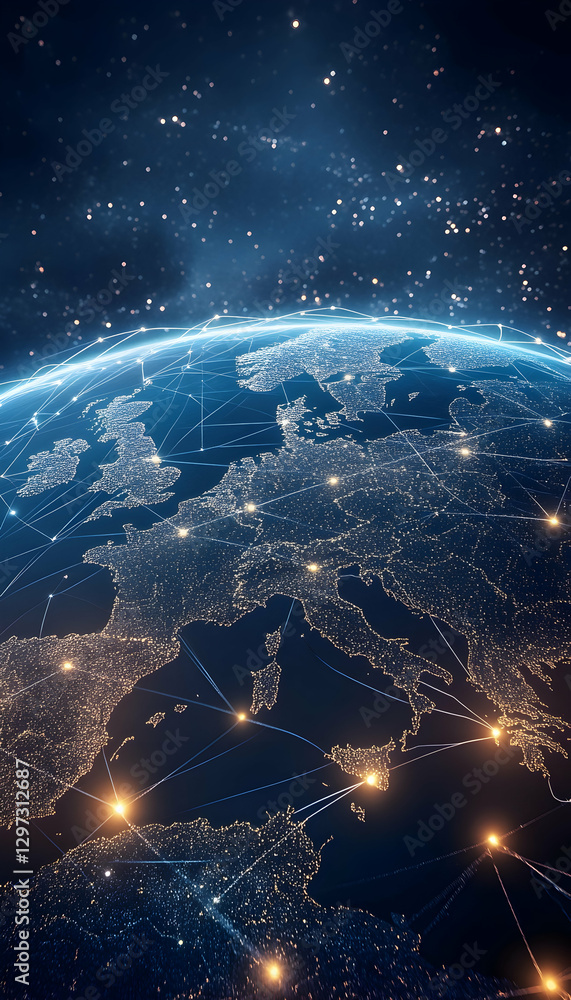 Poster european telecommunication and data transfer networks with global connectivity -