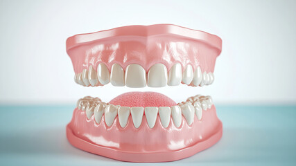 Obraz premium 3D Model of Human Teeth and Gums in Dental Care Concept