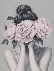 A Delicate Floral Portrait of a Woman