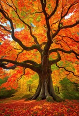 vibrant autumn leaves stunning palette gold beautiful natural display, fall, foliage, trees, landscape, colors, seasonal, red, orange, yellow, green, brown