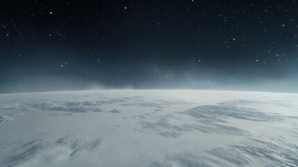 Naklejka premium Breathtaking top view of Canada's landscape illuminated by stars, highlighting natural beauty under the quiet night