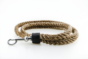 A braided pet leash showcases a sturdy design, ideal for outdoor adventures with dogs, facilitating easy handling and control
