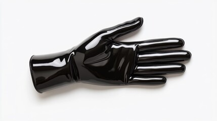 Obraz premium Black leather glove with clean design isolated and carefully positioned on a white background. Generative AI