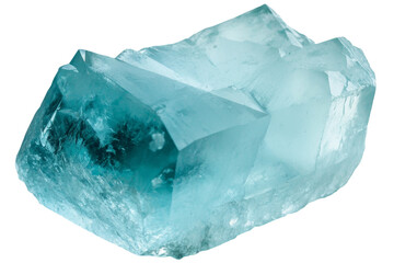Natural aquamarine crystal isolated, AI generated  .