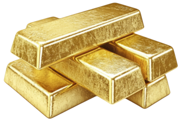 Stack of gold bars isolated, AI generated  .
