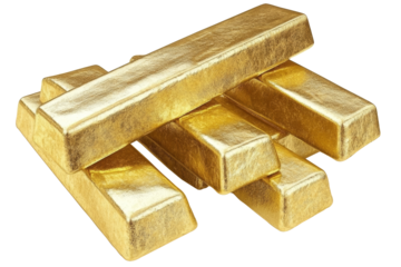 Pile of gold bars isolated, AI generated  .