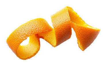 Dry peel of orange, isolated on transparent background