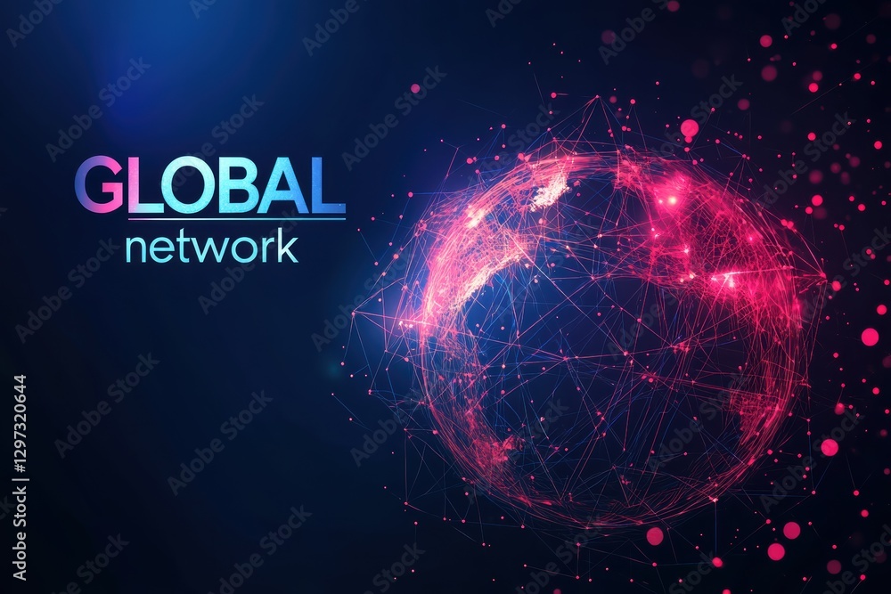 Aufkleber visual representation of global network connections highlighting interconnectedness