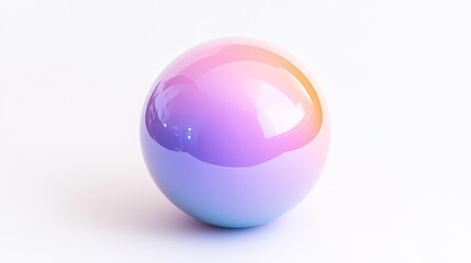 Fototapeta premium Colorful Gradient Sphere with Smooth Surface and Vibrant Hues on White. Generative AI