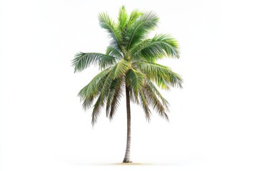 High-resolution panoramic view of a solitary palm tree amidst a bright background