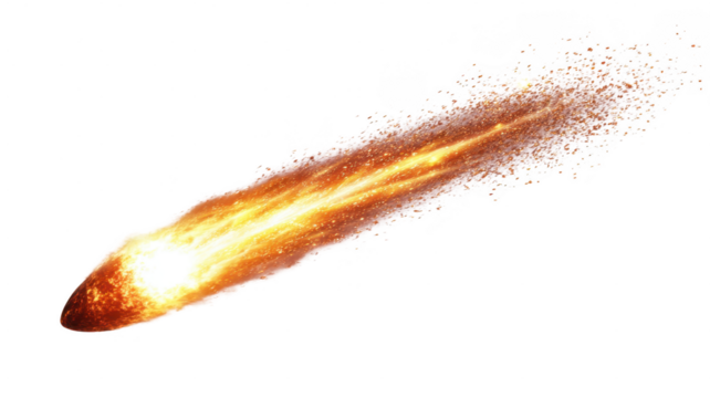 Meteor png isolated in 3d transparent using for presentation.