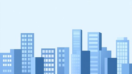 Simple City Skyline Illustration for Business Background