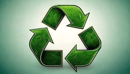 Modern Recycling Icon &ndash; Green Circular Economy Design