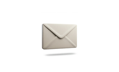 Ultra-Realistic 3D Mail Icon: Perfectly Rendered Email Envelope Symbol with Hyperreal Textures and Crisp Detail, Pure White Background