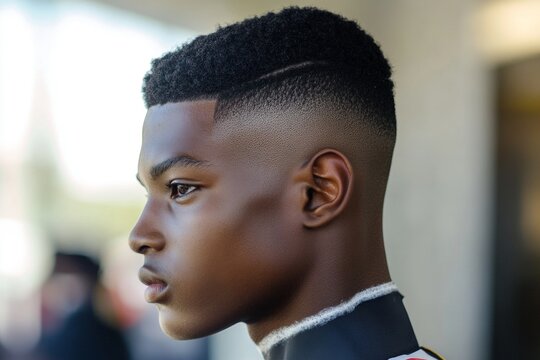 Young african male with modern fade haircut