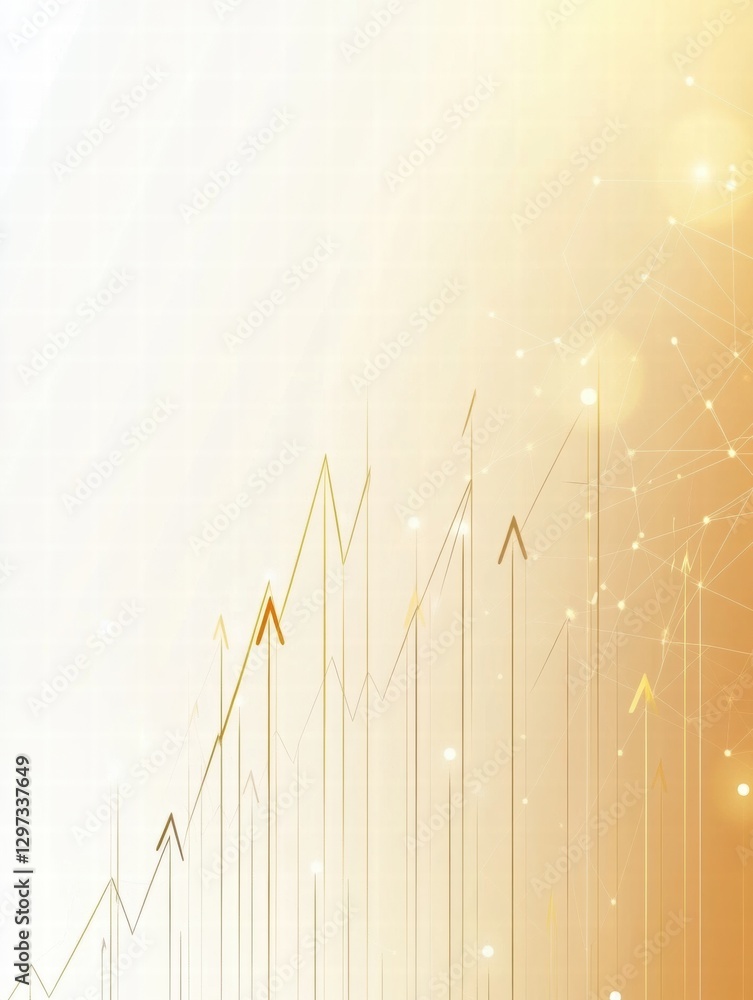 Fototapete Abstract representation of rising trends and financial growth with a warm color palette and light effects. Generative AI
