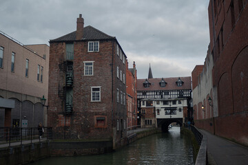 Lincoln canal in the morning UK