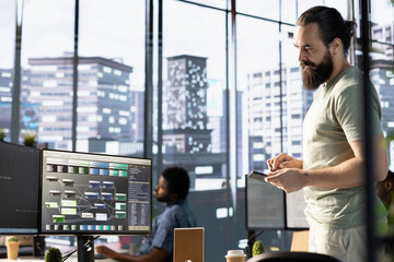 Technician using device for managing cloud computing resources and platforms to train large scale...
