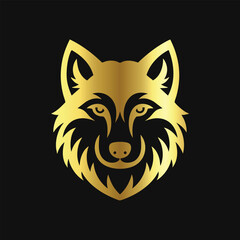 Modern Gold Wolf Graphic
