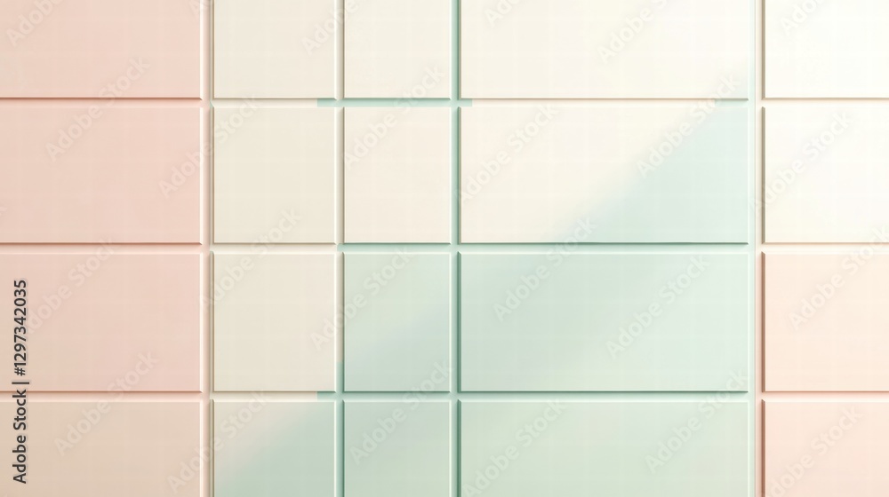 Poster colorful tiles create a modern aesthetic in a minimalist interior design setting. generative ai