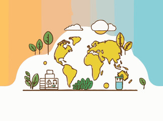 Obraz premium Eco-Friendly Practices: Zero Waste Lifestyle Vector Graphics